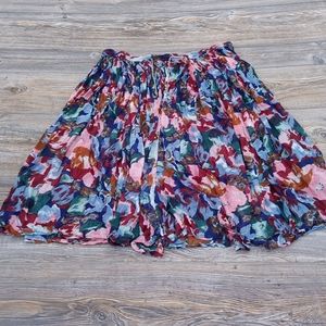 Flowy Lightweight Printed Pattern Drawstring Skirt